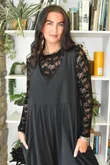 Lace Body Skim Top Black